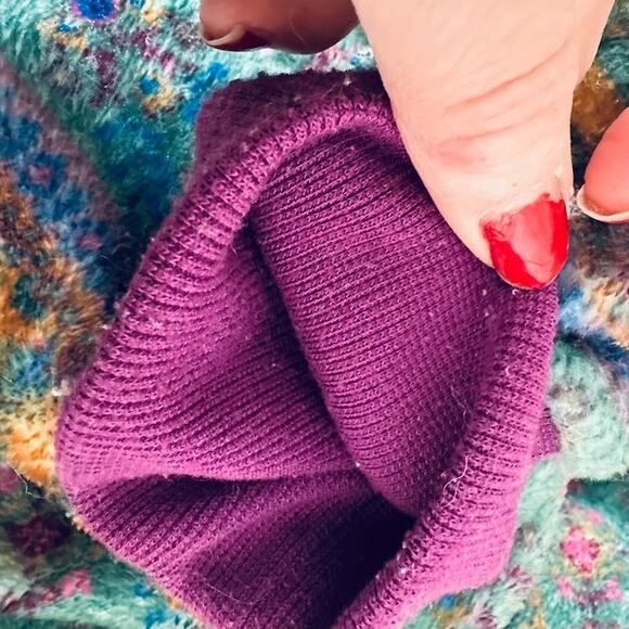 Natural Life Pajamas One Piece Fleece Union Suit Womens Sz Large XL Purple Boho - Picture 10 of 12